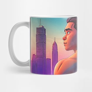 Lofi Shirtless Thai Man Overlooking City 03 Mug